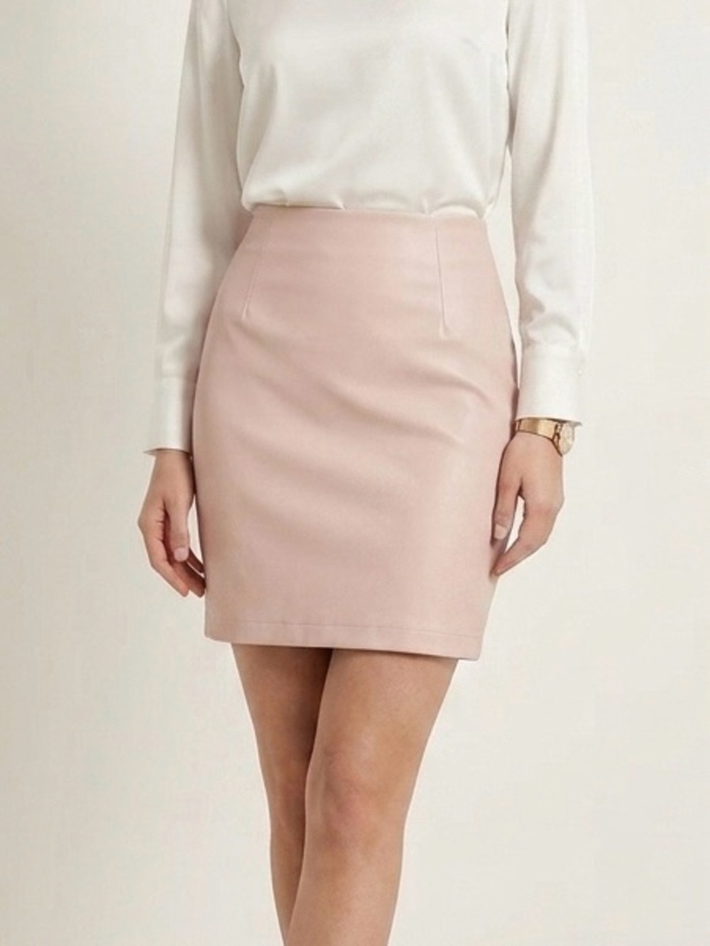 RW&CO. Faux Leather Pencil Skirt Blush Pink Size 0